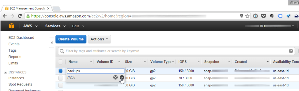 AWS EC2: Label your EBS volume